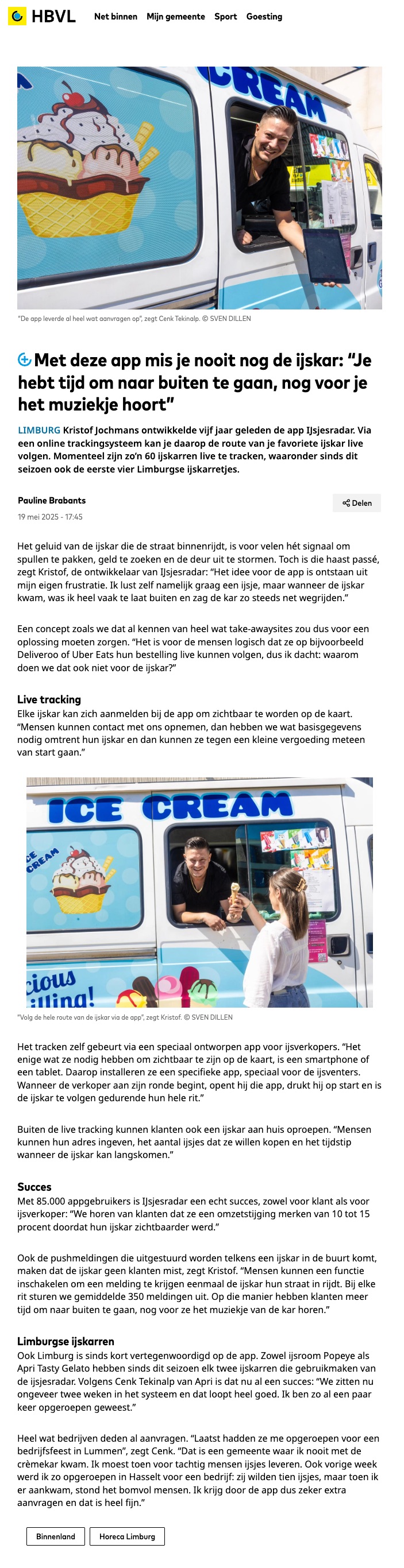 Met deze app mis je nooit nog de ijskar